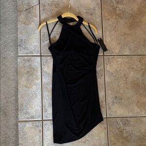 City Studio Black Halter Mini Dress